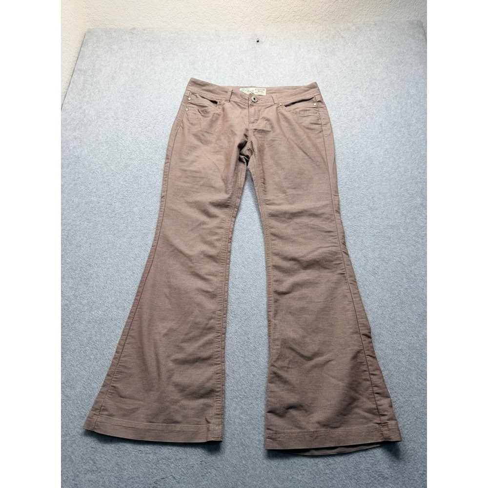 Celebrity Pink Brown Corduroy Flare Pants Womens 11 Mid Rise Boho